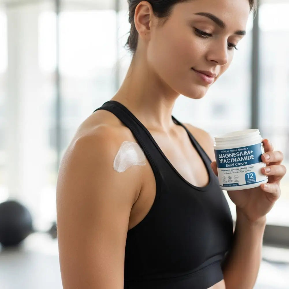 Magnesium Niacinamide Relief Cream Topical Magnesium Chloride Cream for Joints, Legs Feet with Arnica Boswellia Lightweight