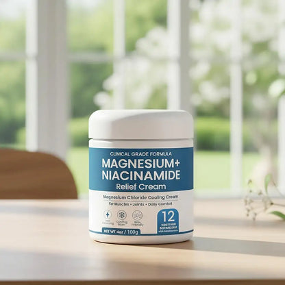 Magnesium Niacinamide Relief Cream Topical Magnesium Chloride Cream for Joints, Legs Feet with Arnica Boswellia Lightweight