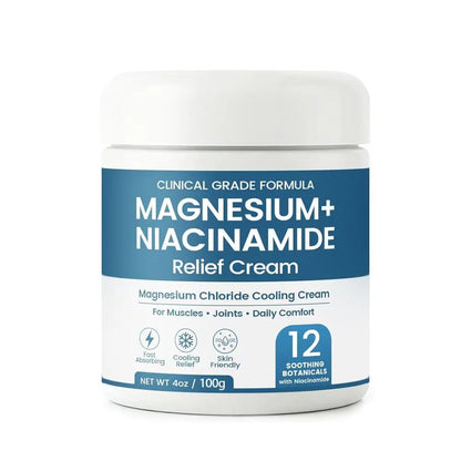 Magnesium Niacinamide Relief Cream Topical Magnesium Chloride Cream for Joints, Legs Feet with Arnica Boswellia Lightweight