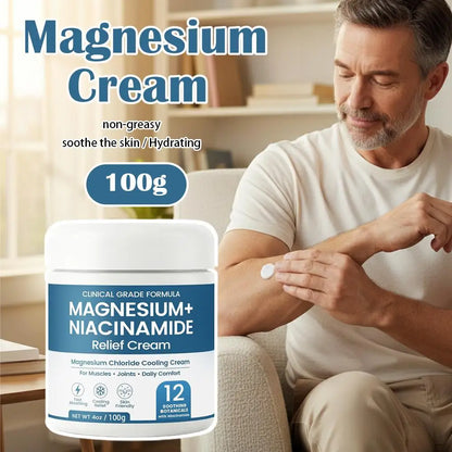Magnesium Niacinamide Relief Cream Topical Magnesium Chloride Cream for Joints, Legs Feet with Arnica Boswellia Lightweight