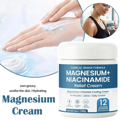 Magnesium Niacinamide Relief Cream Topical Magnesium Chloride Cream for Joints, Legs Feet with Arnica Boswellia Lightweight