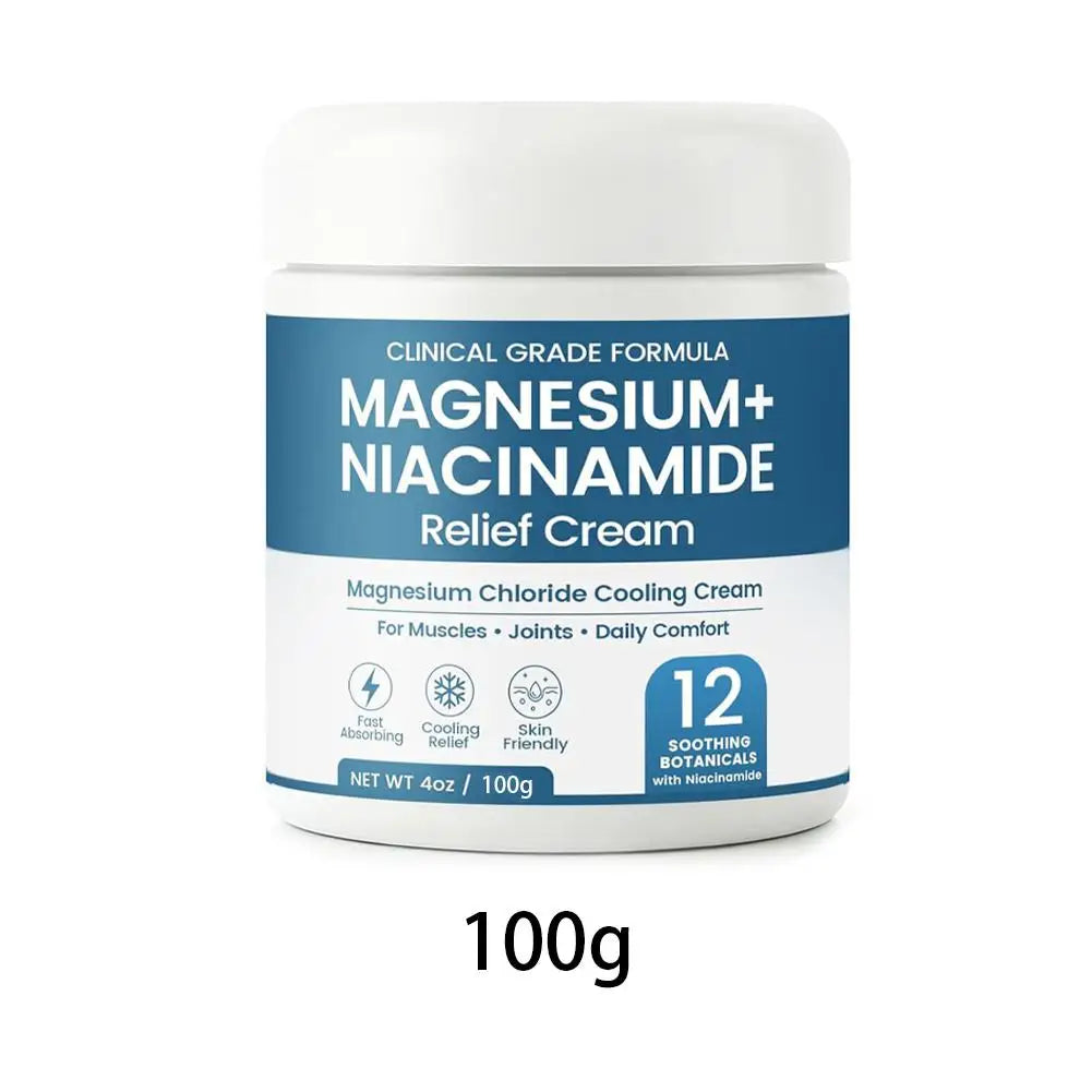 Magnesium Niacinamide Relief Cream Topical Magnesium Chloride Cream for Joints, Legs Feet with Arnica Boswellia Lightweight